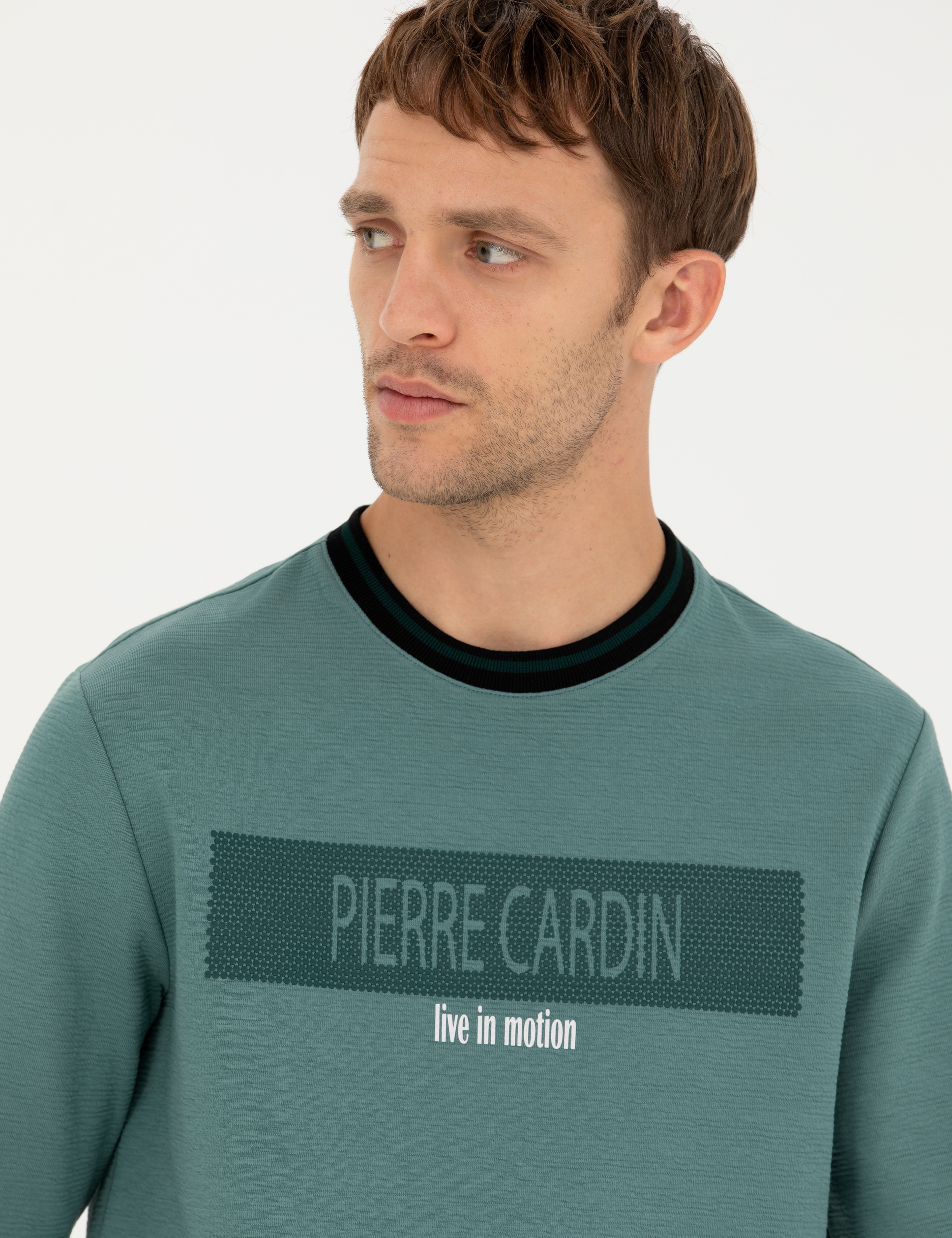 Yeşil Regular Fit Bisiklet Yaka Sweatshirt