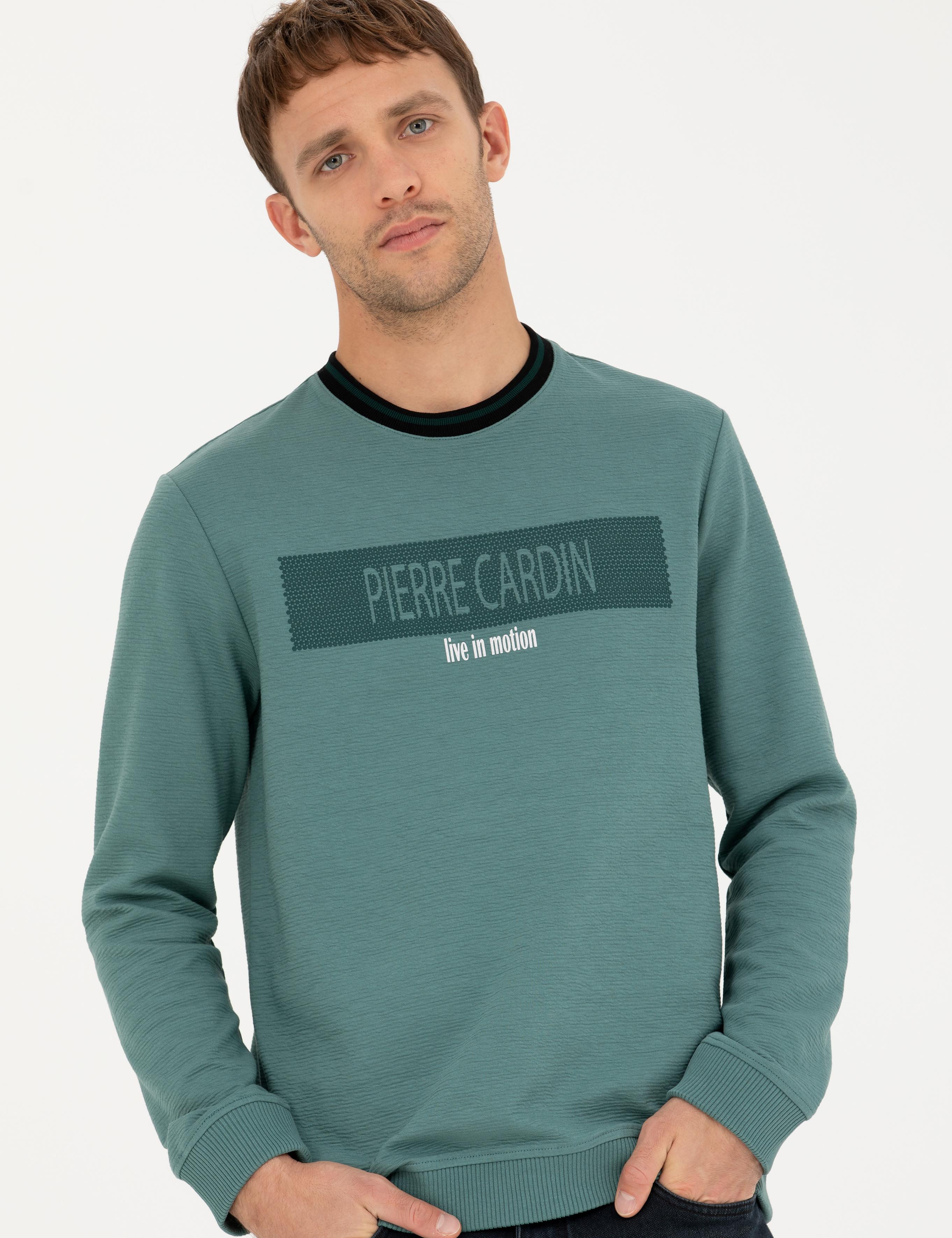 Yeşil Regular Fit Bisiklet Yaka Sweatshirt