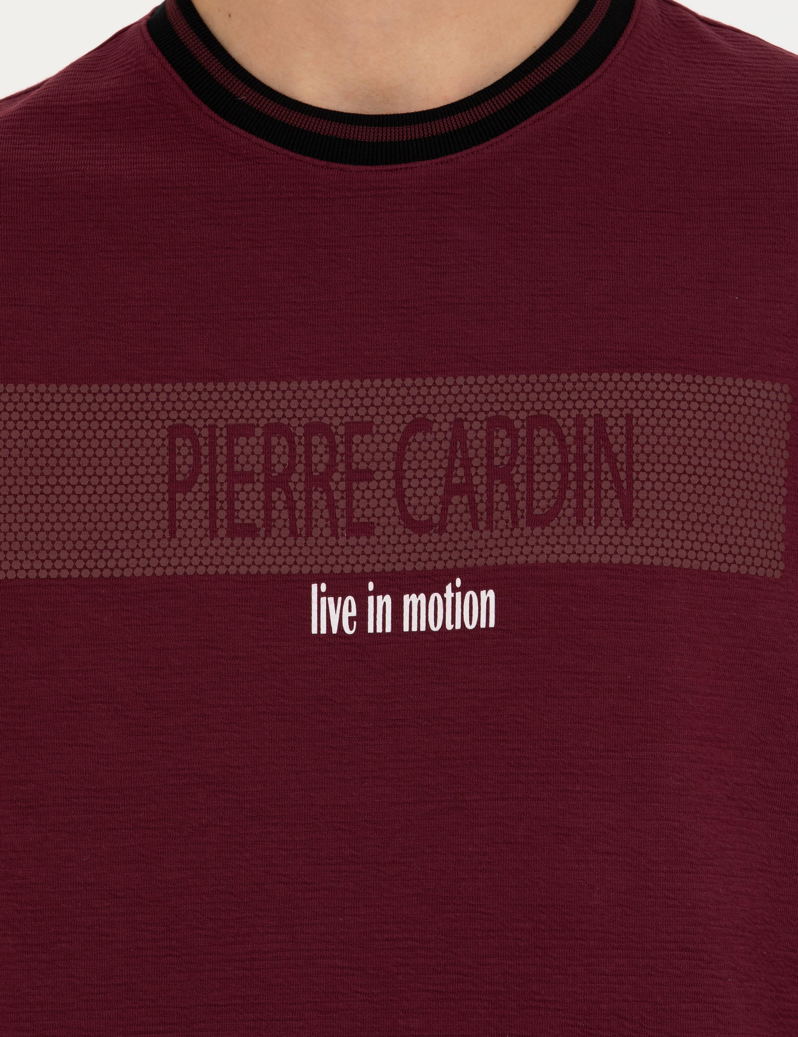 Bordo Regular Fit Bisiklet Yaka Sweatshirt