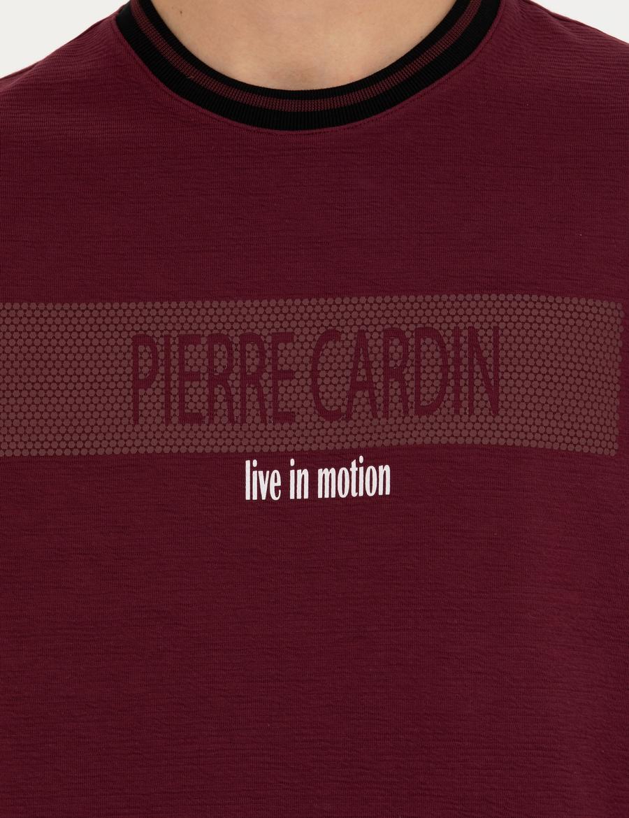 Bordo Regular Fit Bisiklet Yaka Sweatshirt