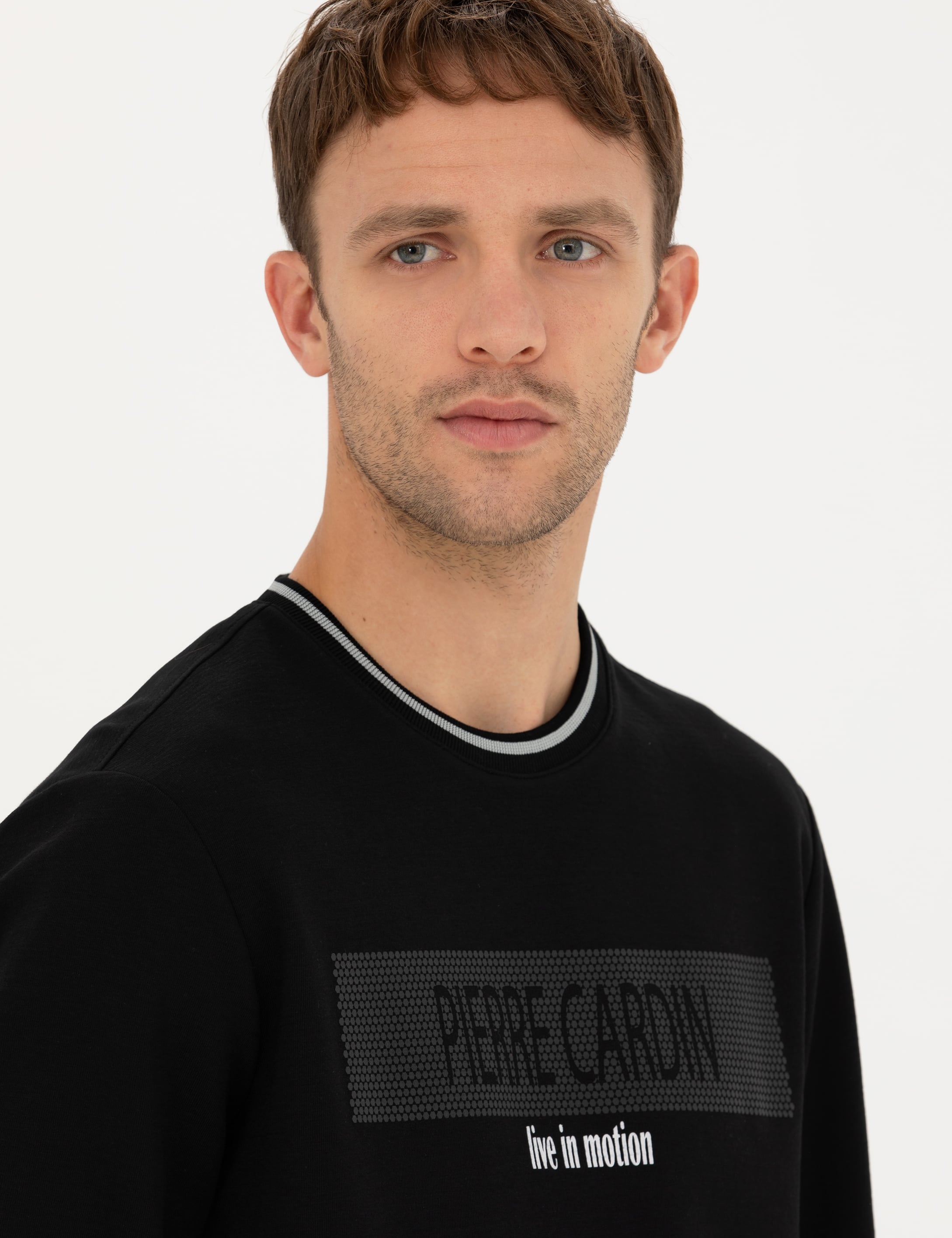 Siyah Regular Fit Bisiklet Yaka Sweatshirt