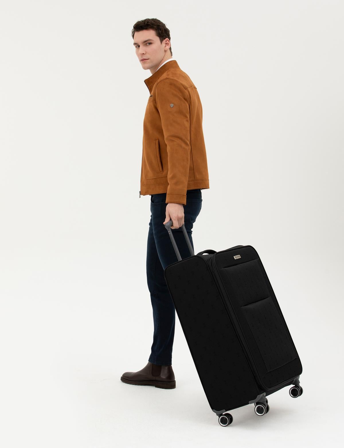 Siyah Büyük Boy Kumaş Valiz