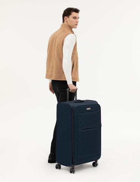 Lacivert Büyük Boy Kumaş Valiz - 50293611002