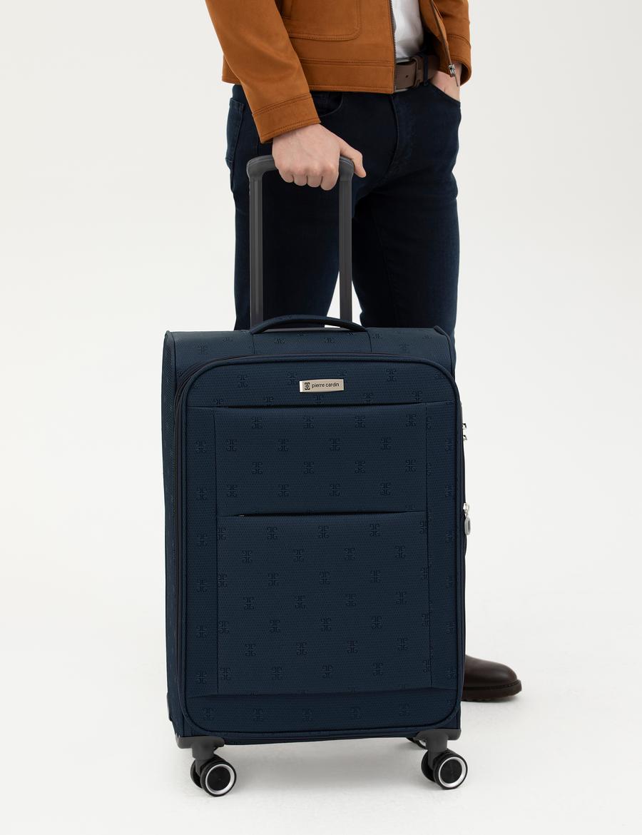 Lacivert Orta Boy Kumaş Valiz