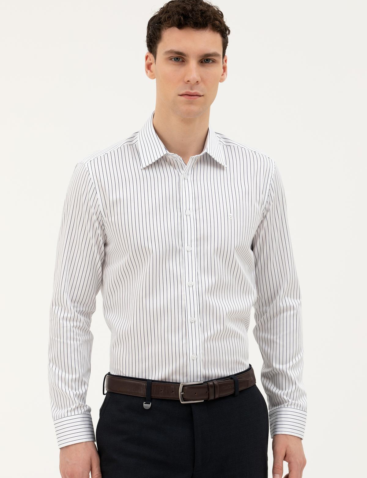 Lacivert Slim Fit Uzun Kollu Gömlek - 50283505037