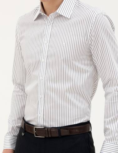 Lacivert Slim Fit Uzun Kollu Gömlek