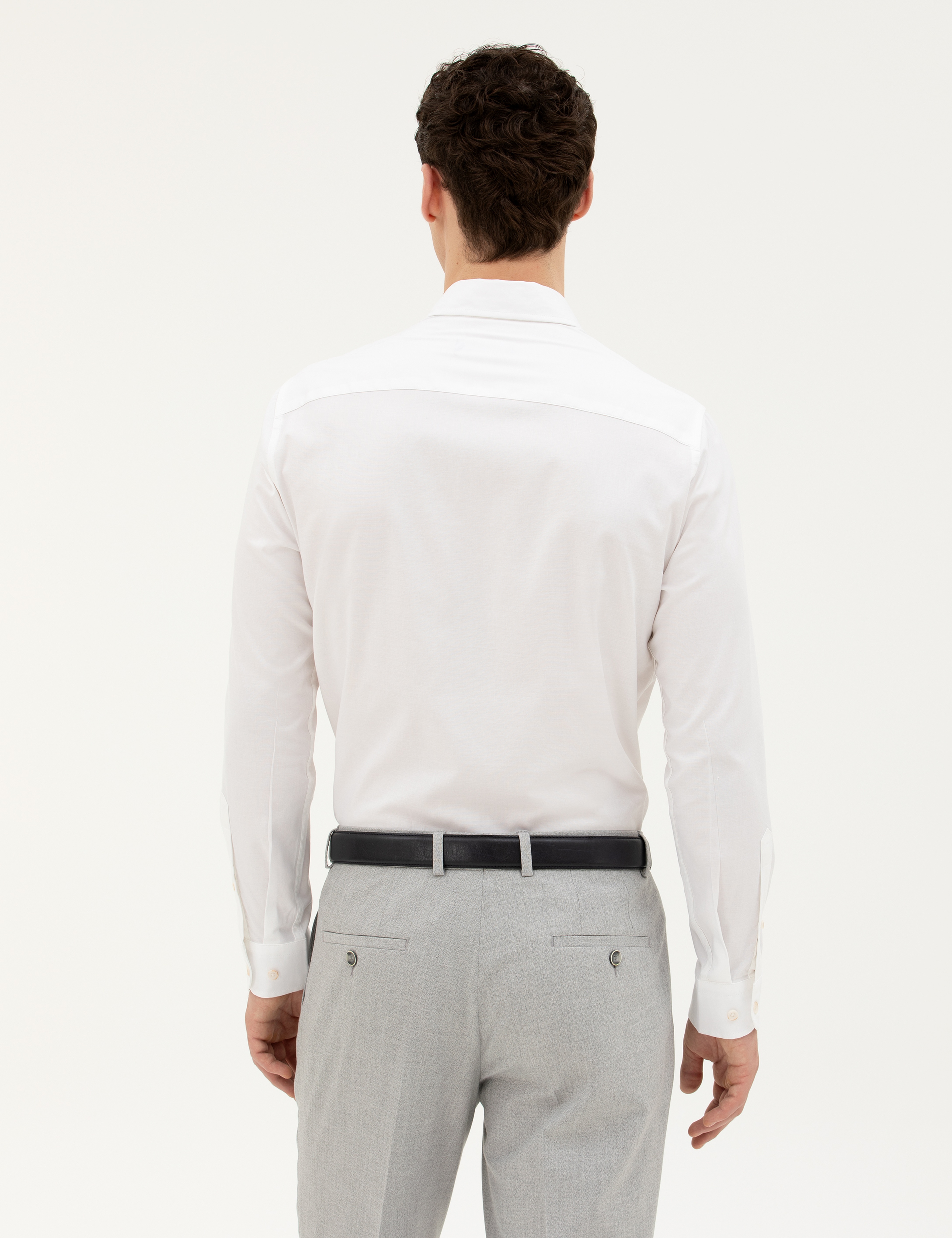 Beyaz Slim Fit Uzun Kollu Gömlek