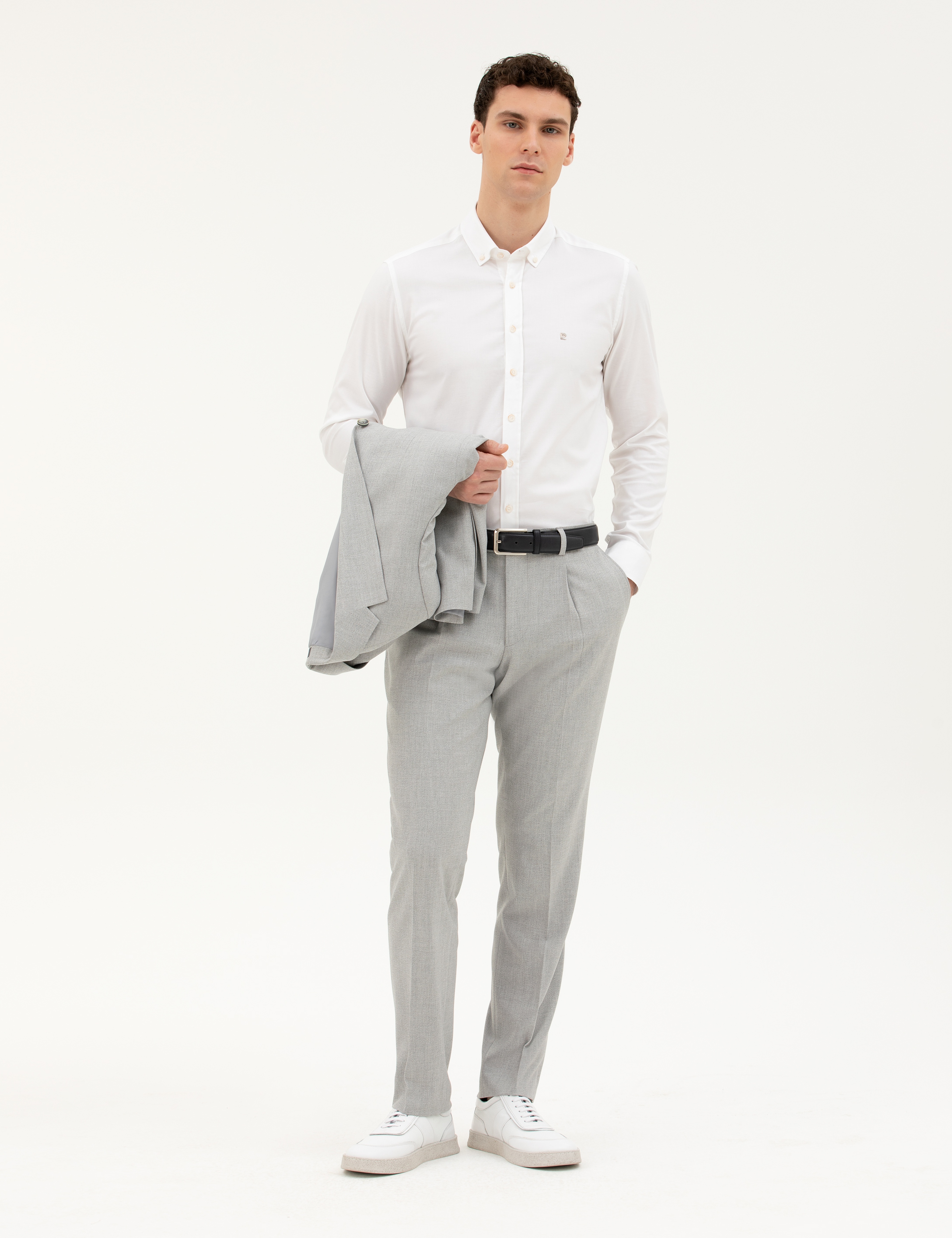 Beyaz Slim Fit Uzun Kollu Gömlek - Image 4