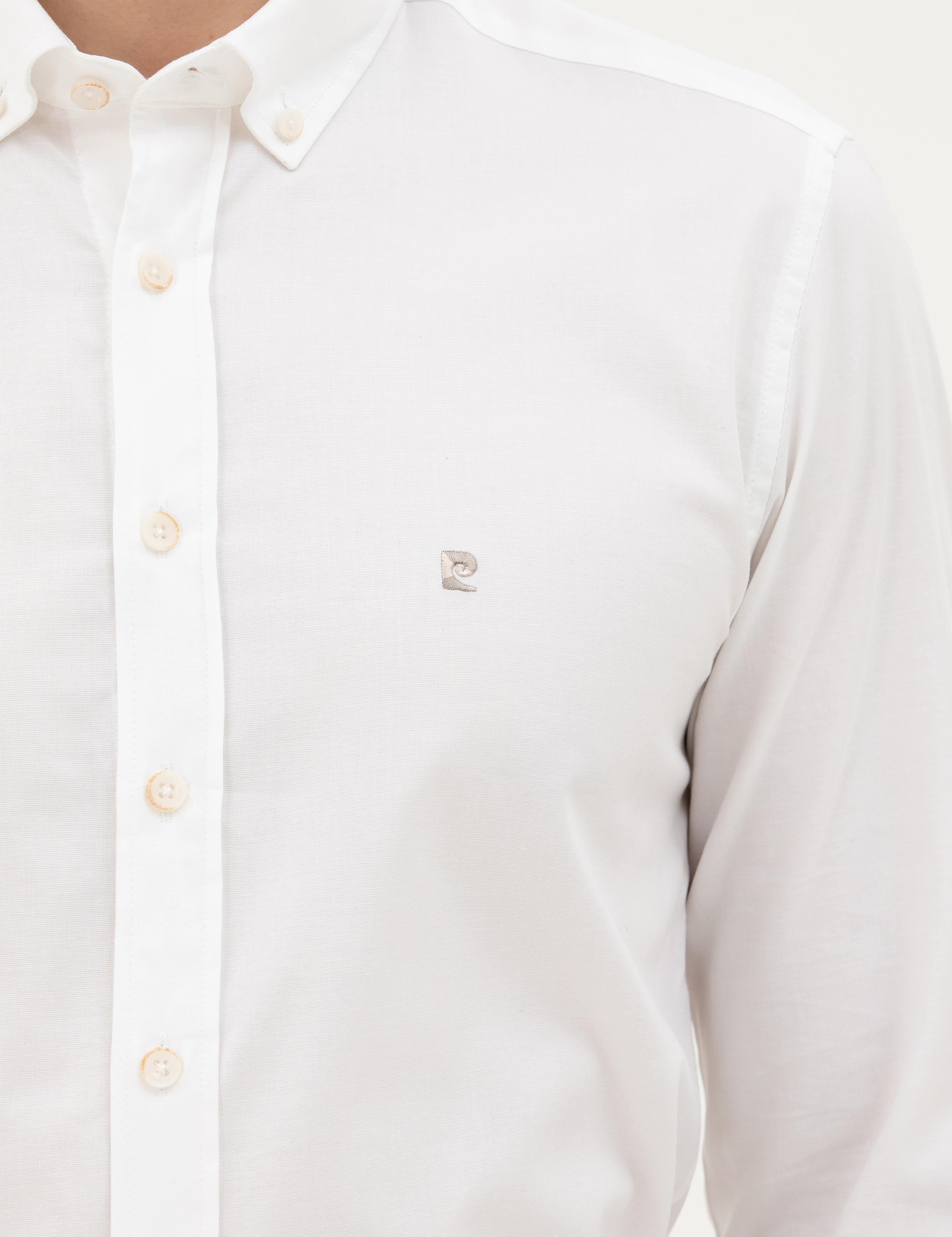 Beyaz Slim Fit Uzun Kollu Gömlek