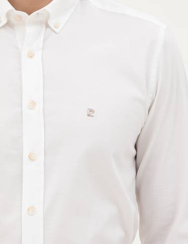 Beyaz Slim Fit Uzun Kollu Gömlek
