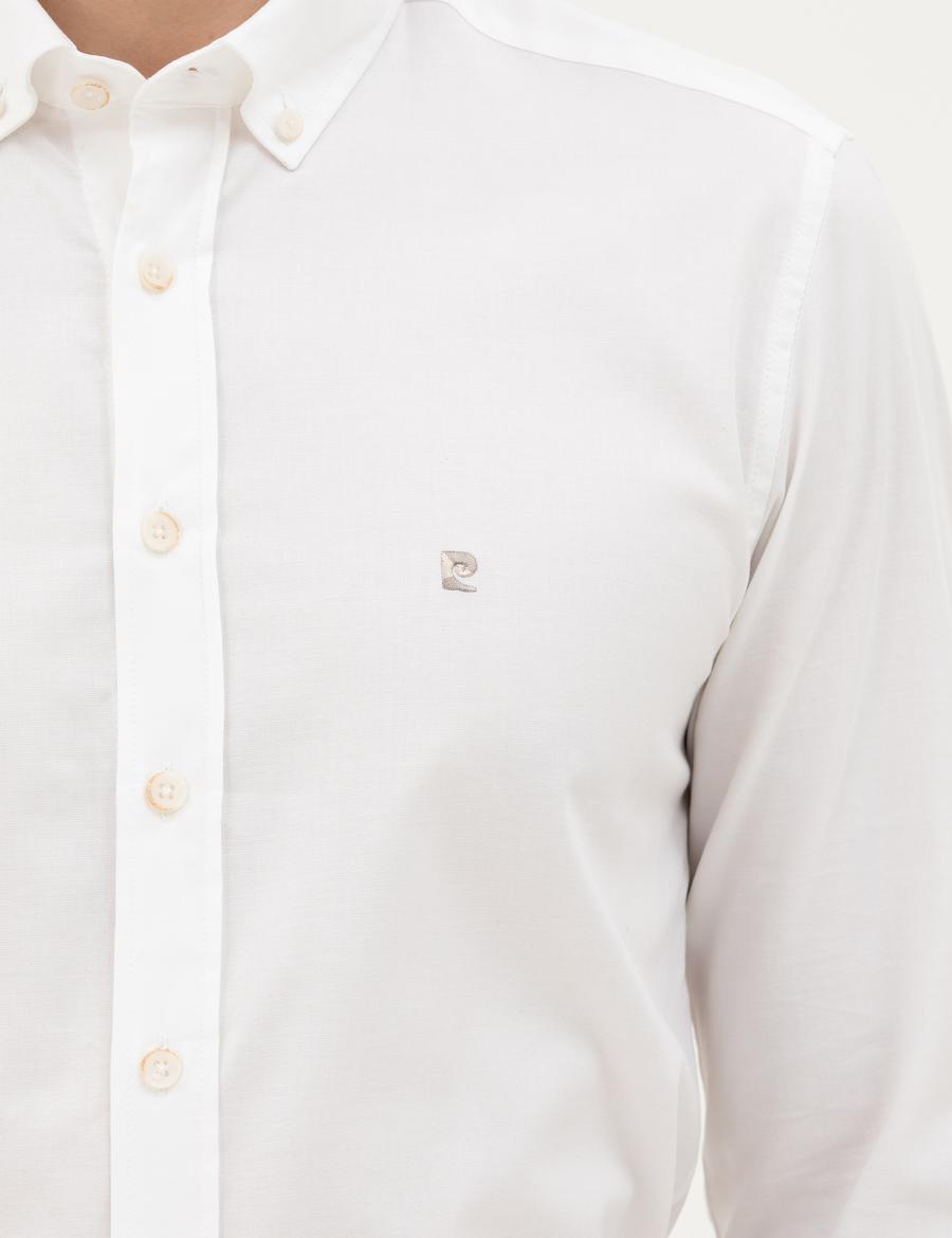 Beyaz Slim Fit Uzun Kollu Gömlek