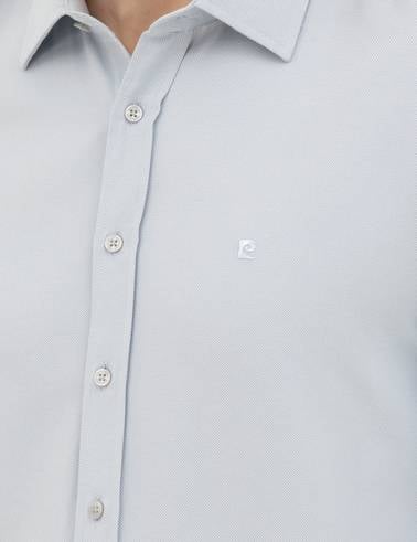 Gri Slim Fit Uzun Kollu Gömlek