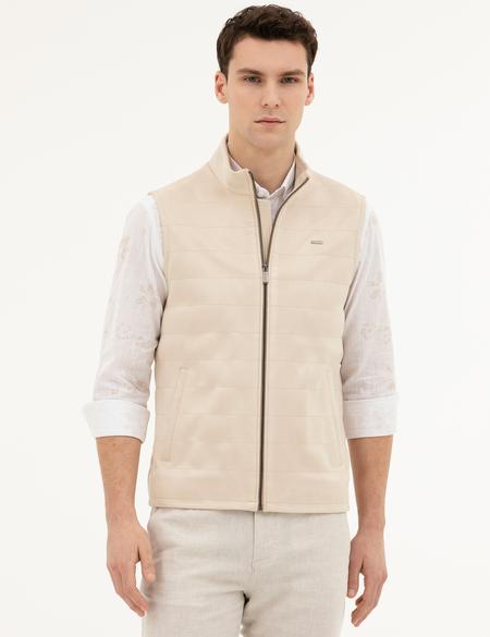 Bej Suni Deri Yelek - 50291003007