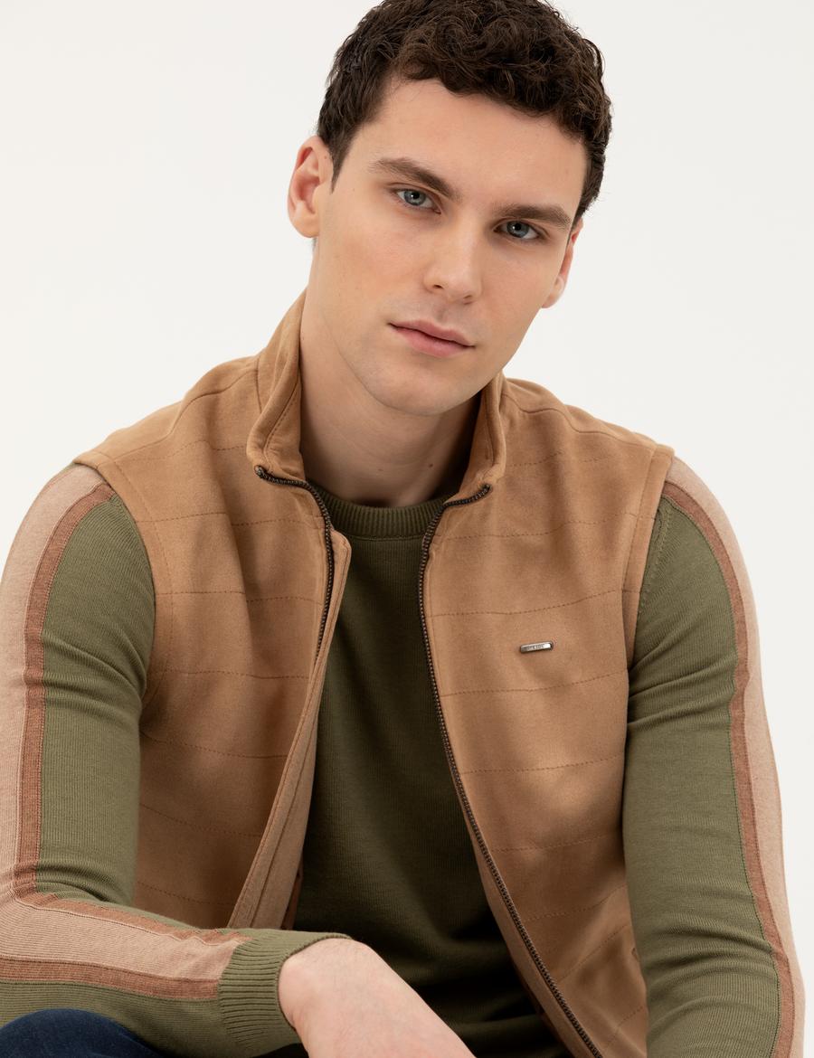 Vizon Suni Deri Yelek