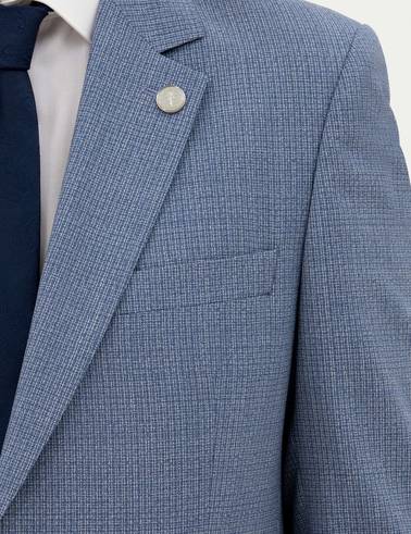 Koyu Mavi Slim Fit Yün Takım Elbise