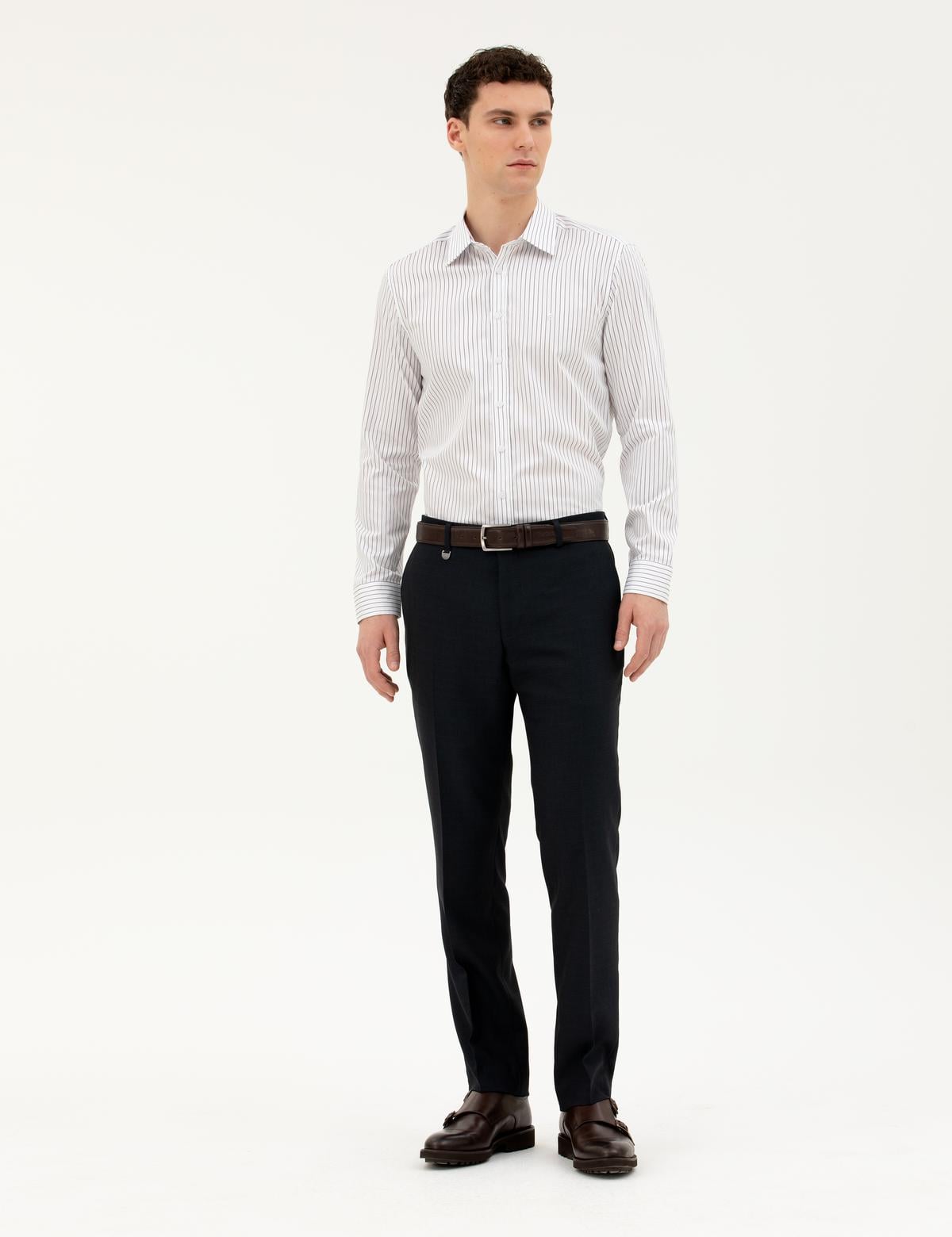 Lacivert Slim Fit Kumaş Pantolon