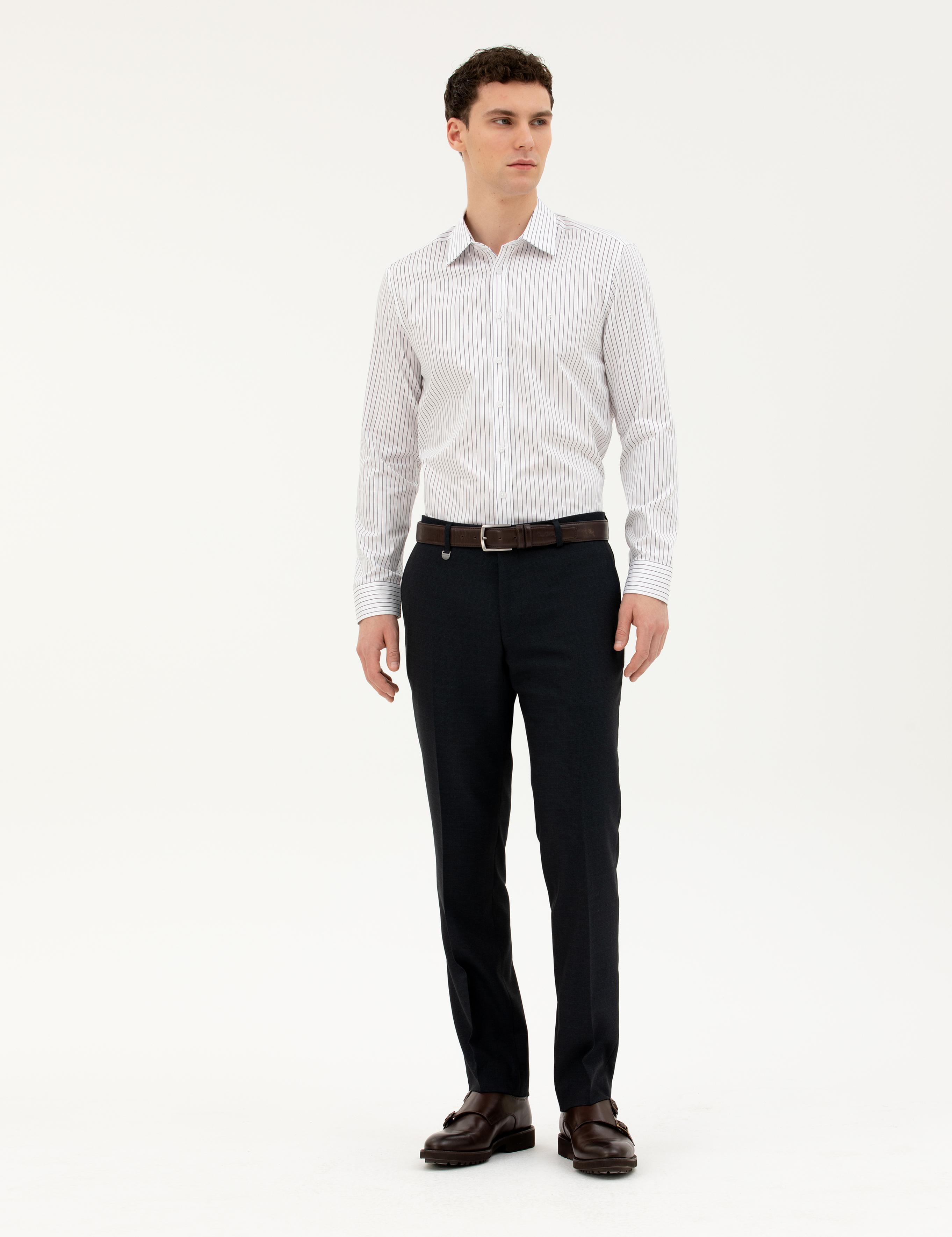 Lacivert Slim Fit Kumaş Pantolon