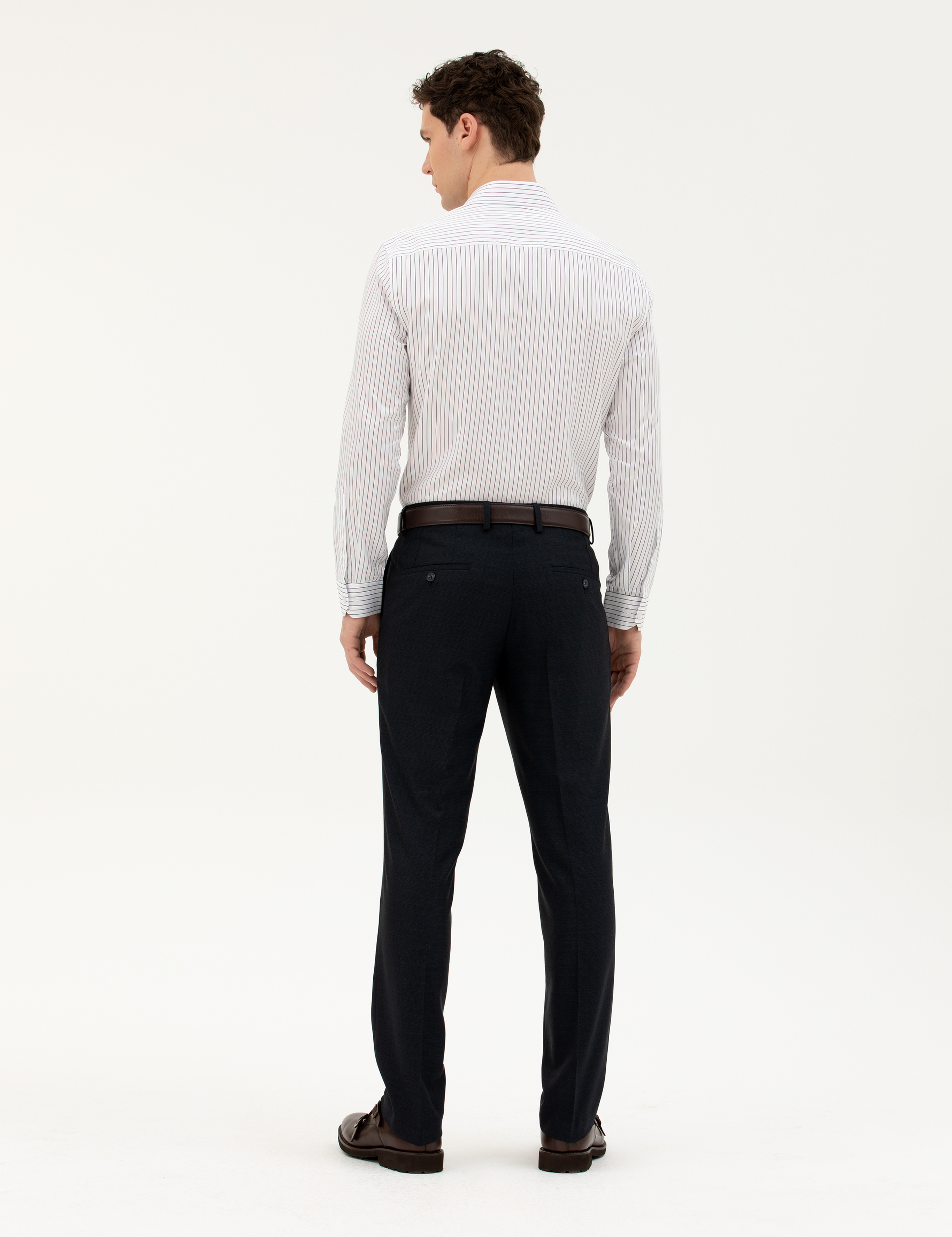 Lacivert Slim Fit Kumaş Pantolon - Image 4