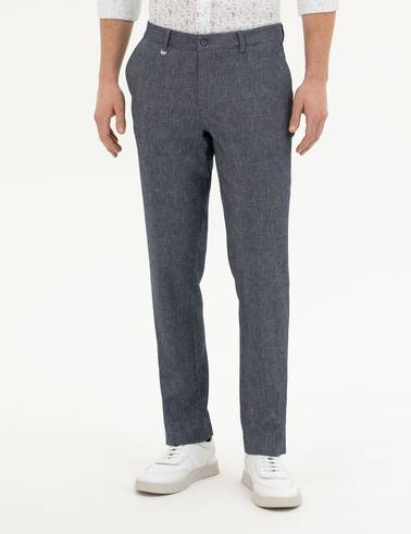 Lacivert Slim Fit Kumaş Pantolon