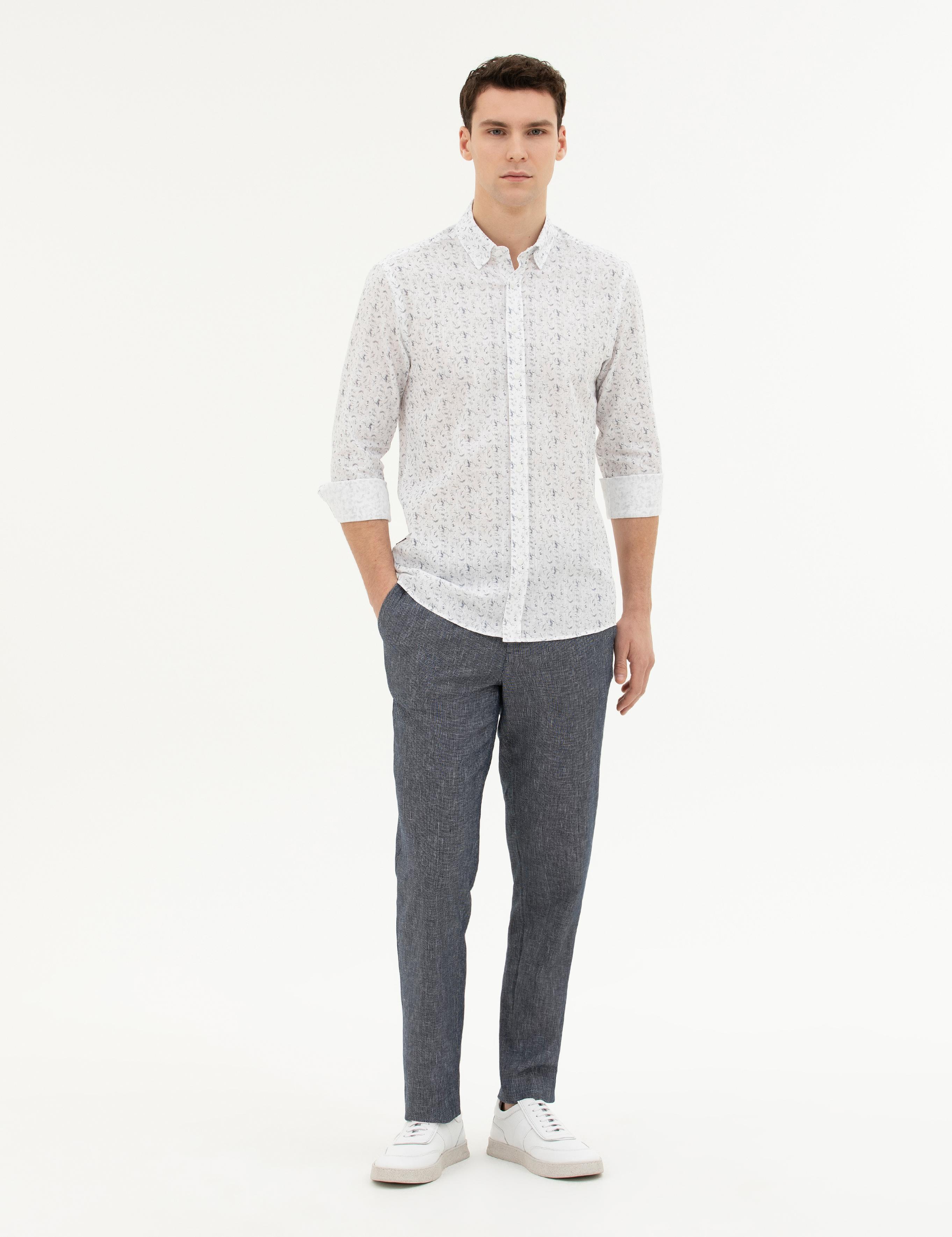 Lacivert Slim Fit Kumaş Pantolon