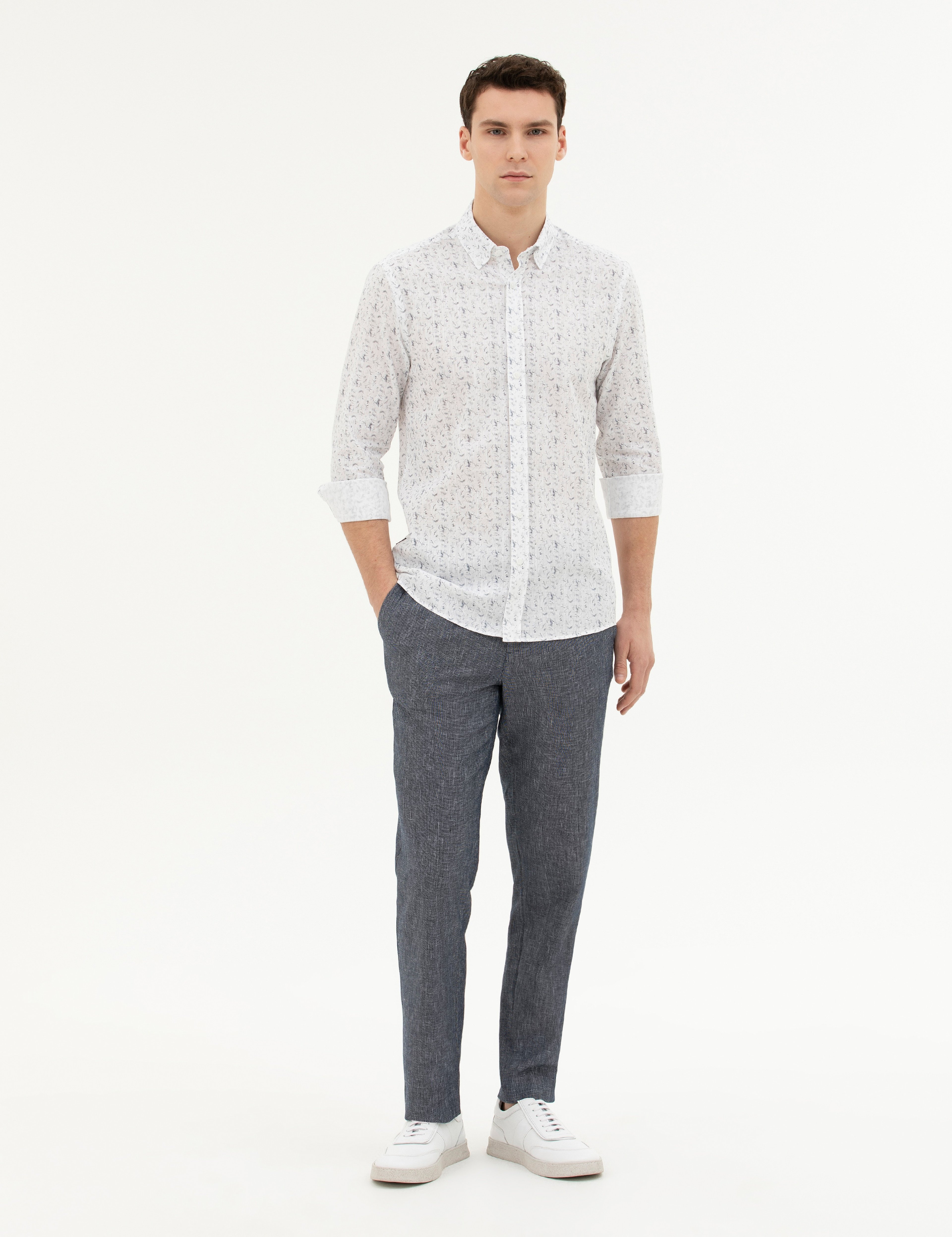 Lacivert Slim Fit Kumaş Pantolon - Image 1