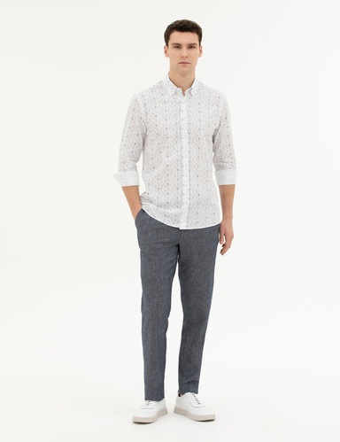 Lacivert Slim Fit Kumaş Pantolon