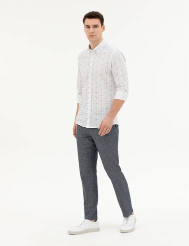 Lacivert Slim Fit Kumaş Pantolon