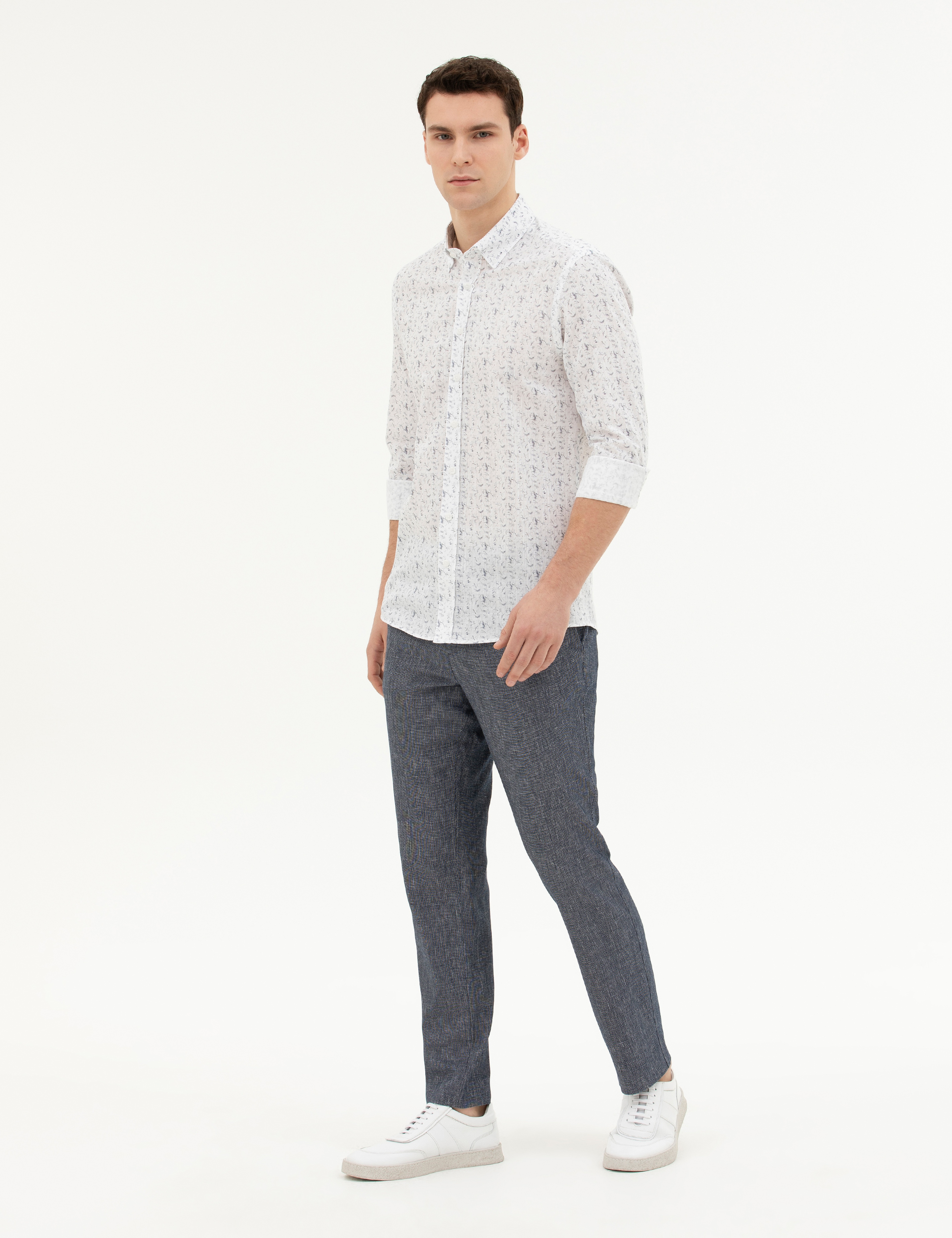 Lacivert Slim Fit Kumaş Pantolon - Image 3