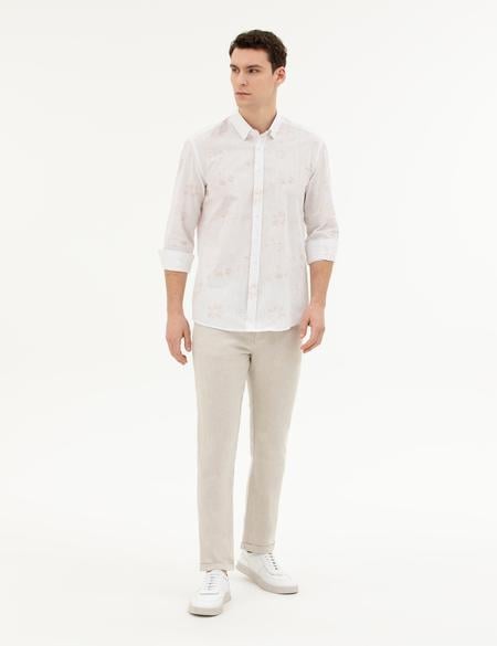 Bej Regular Fit Uzun Kollu Gömlek - 50284207014