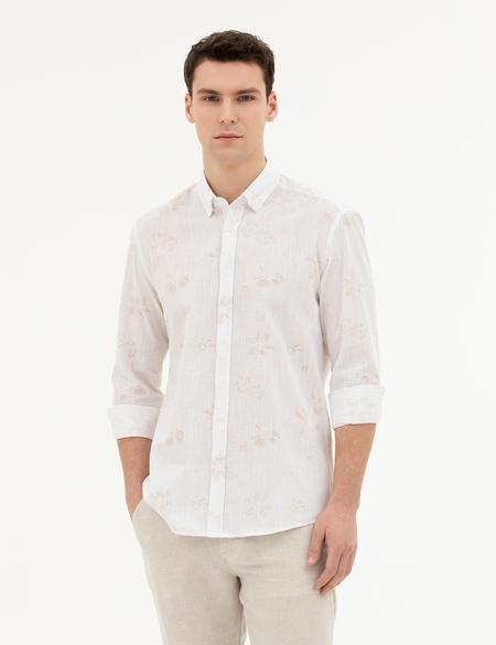 Bej Regular Fit Uzun Kollu Gömlek - 50284207014