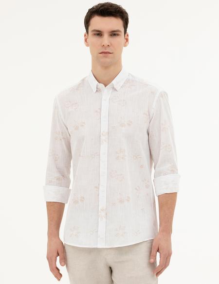 Bej Regular Fit Uzun Kollu Gömlek - 50284207014