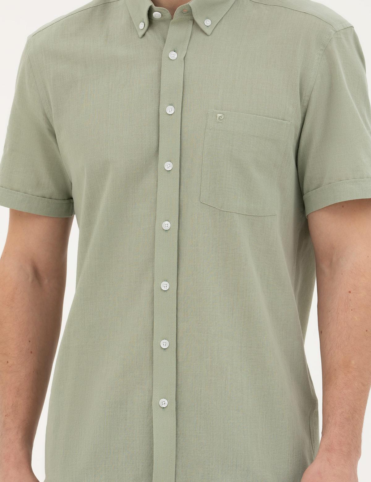 Yeşil Regular Fit Kısa Kollu Gömlek - 50284267016