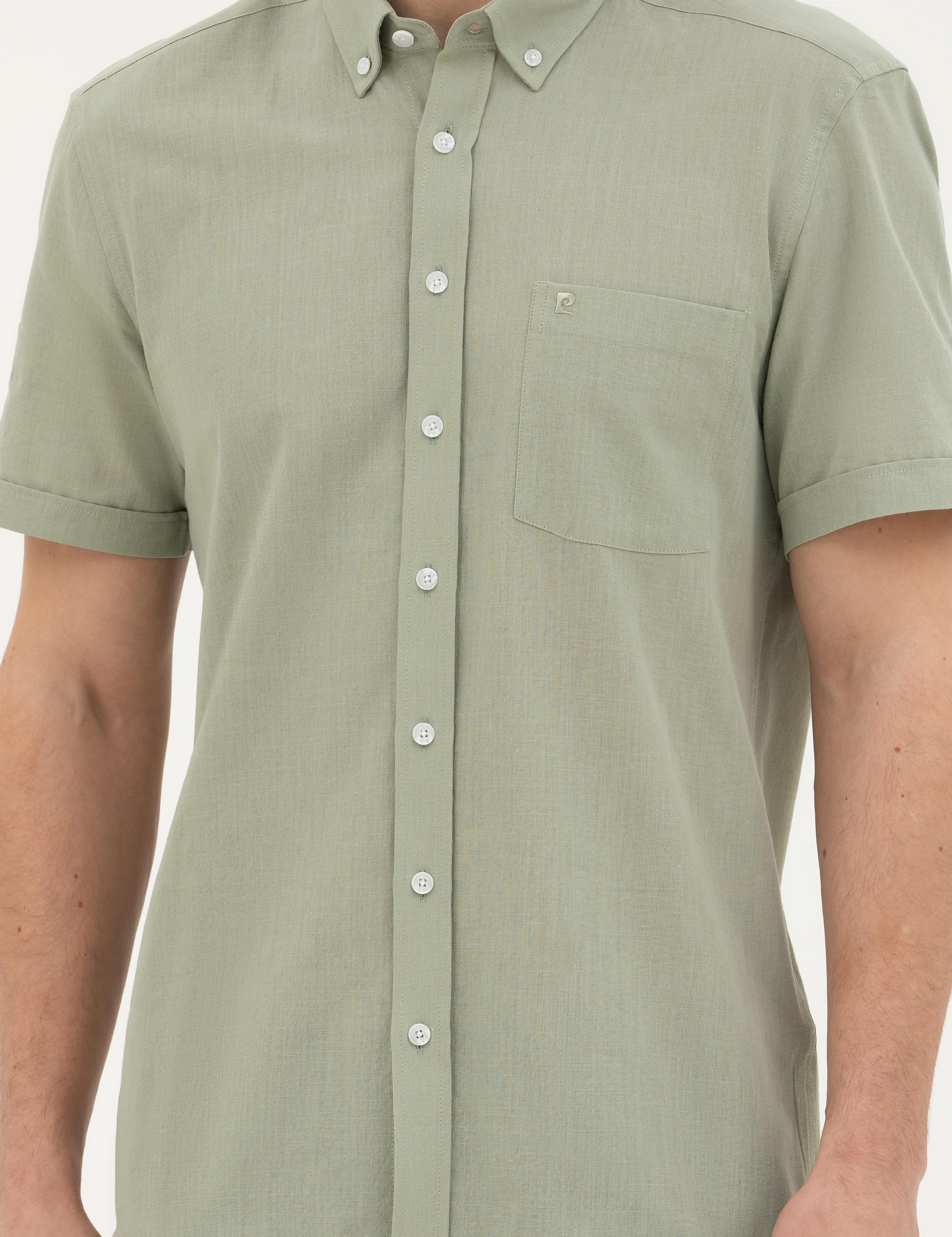 Yeşil Regular Fit Kısa Kollu Gömlek