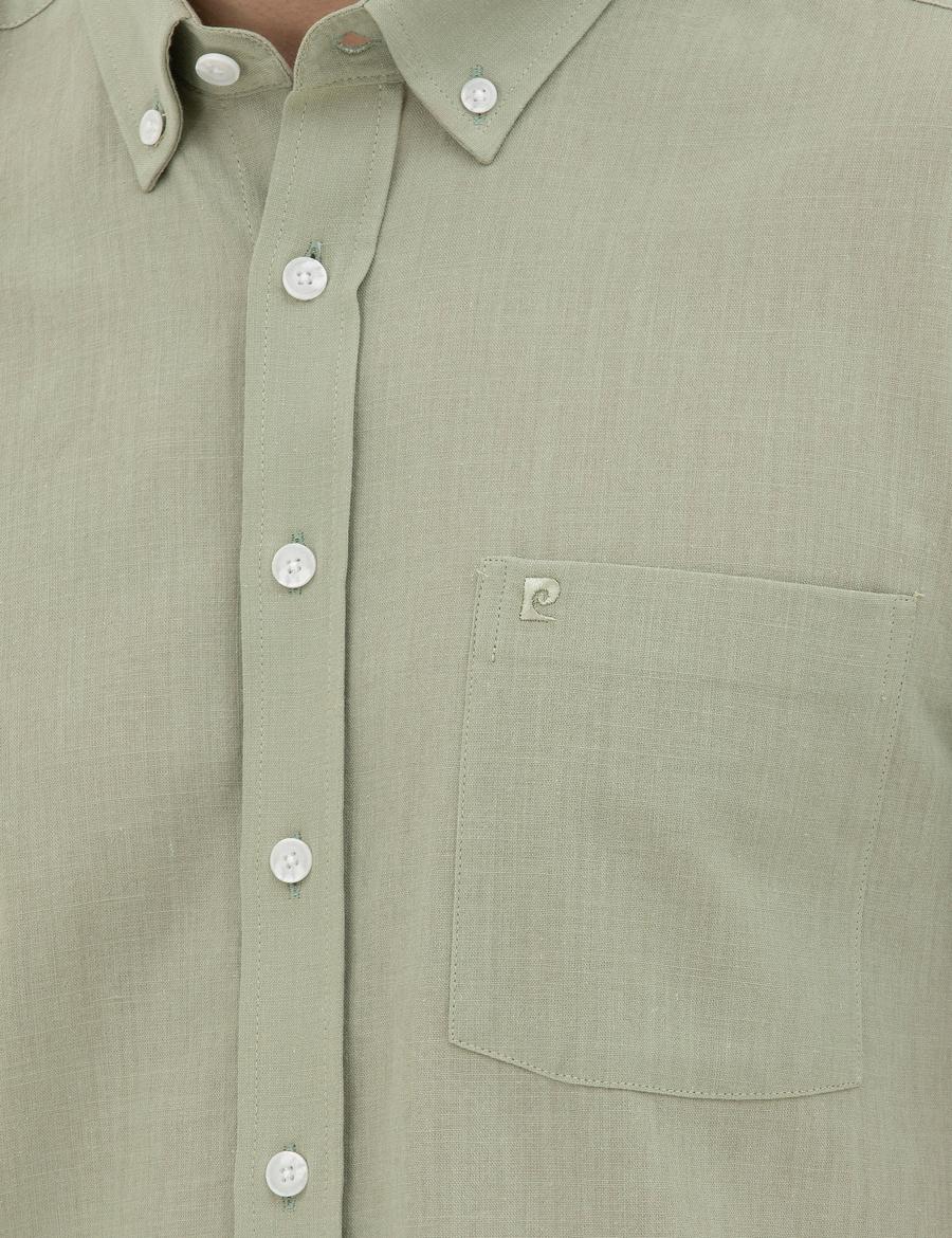 Yeşil Regular Fit Kısa Kollu Gömlek