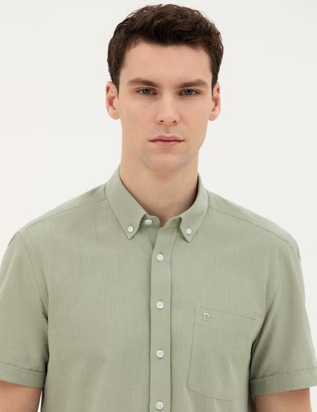 Yeşil Regular Fit Kısa Kollu Gömlek - 50284267016