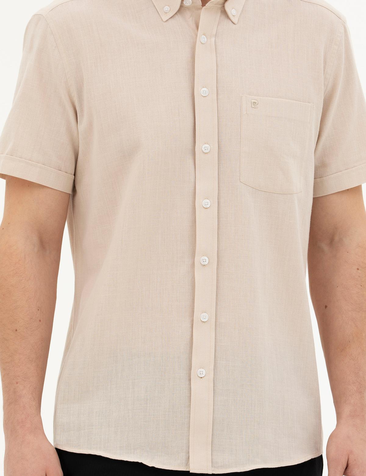 Bej Regular Fit Kısa Kollu Gömlek - 50284267095