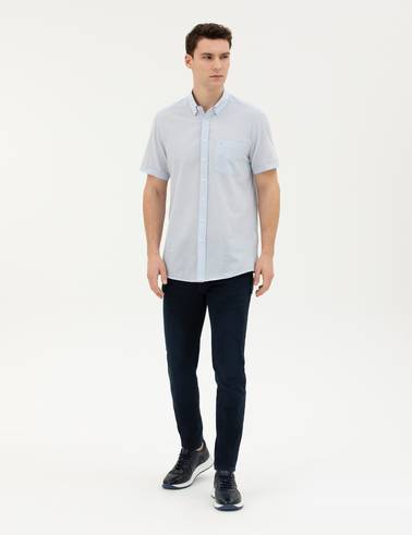 Açık Mavi Regular Fit Kısa Kollu Gömlek