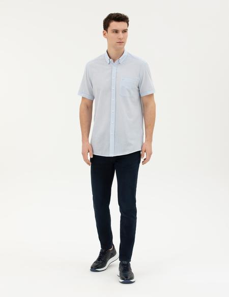 Açık Mavi Regular Fit Kısa Kollu Gömlek - 50284267102