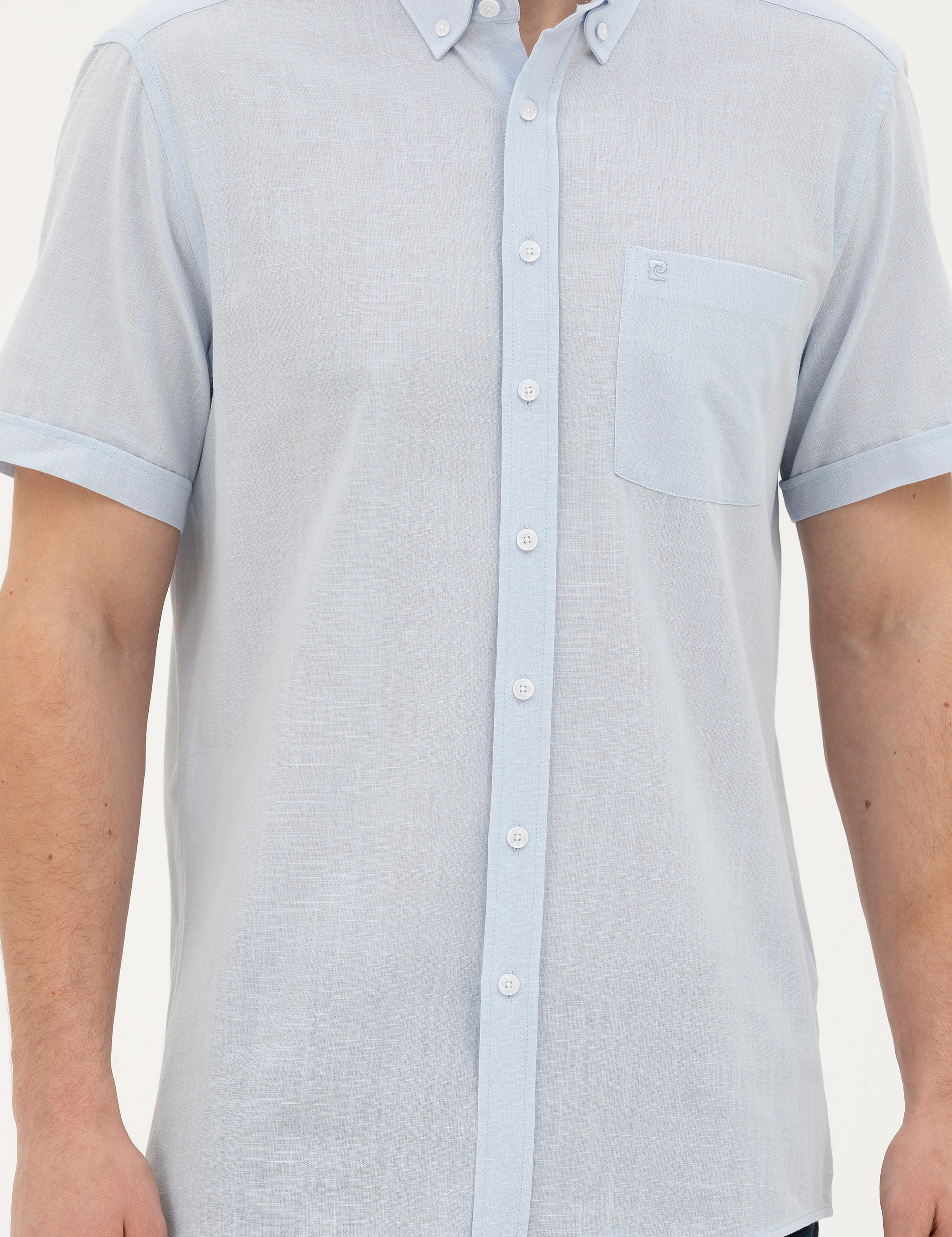 Açık Mavi Regular Fit Kısa Kollu Gömlek - Image 6