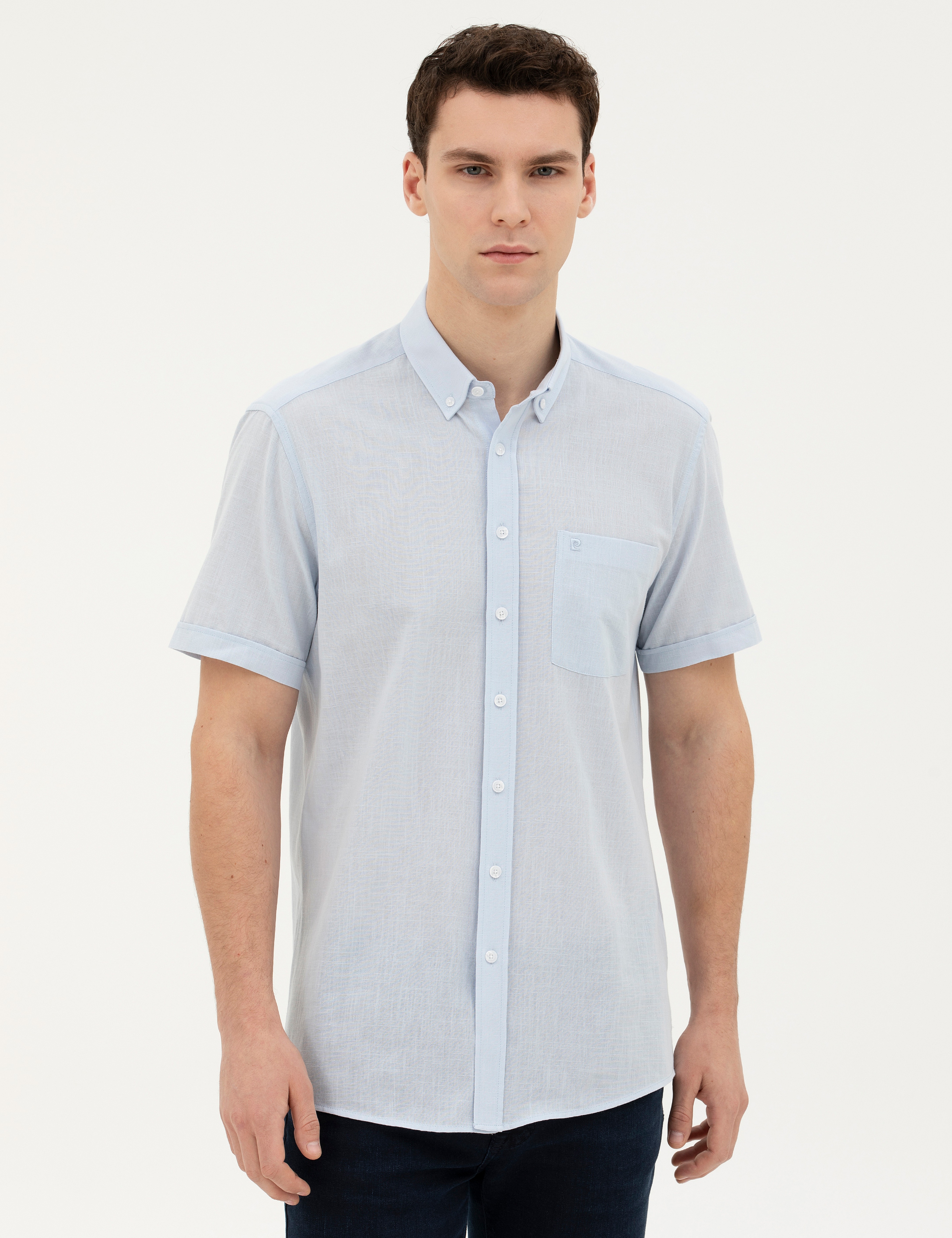 Açık Mavi Regular Fit Kısa Kollu Gömlek - Image 1
