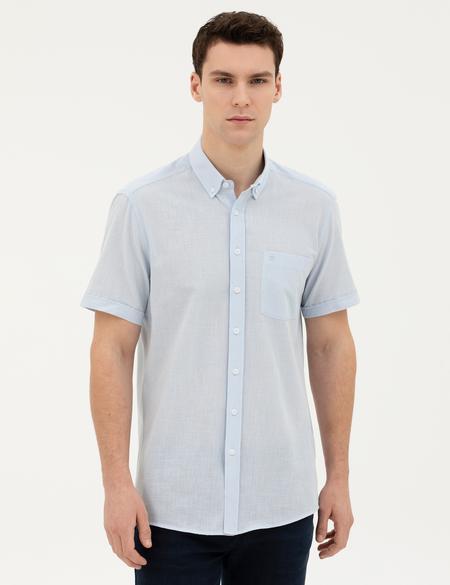 Açık Mavi Regular Fit Kısa Kollu Gömlek - 50284267102