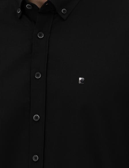 Siyah Slim Fit Uzun Kollu Gömlek - 50284872017