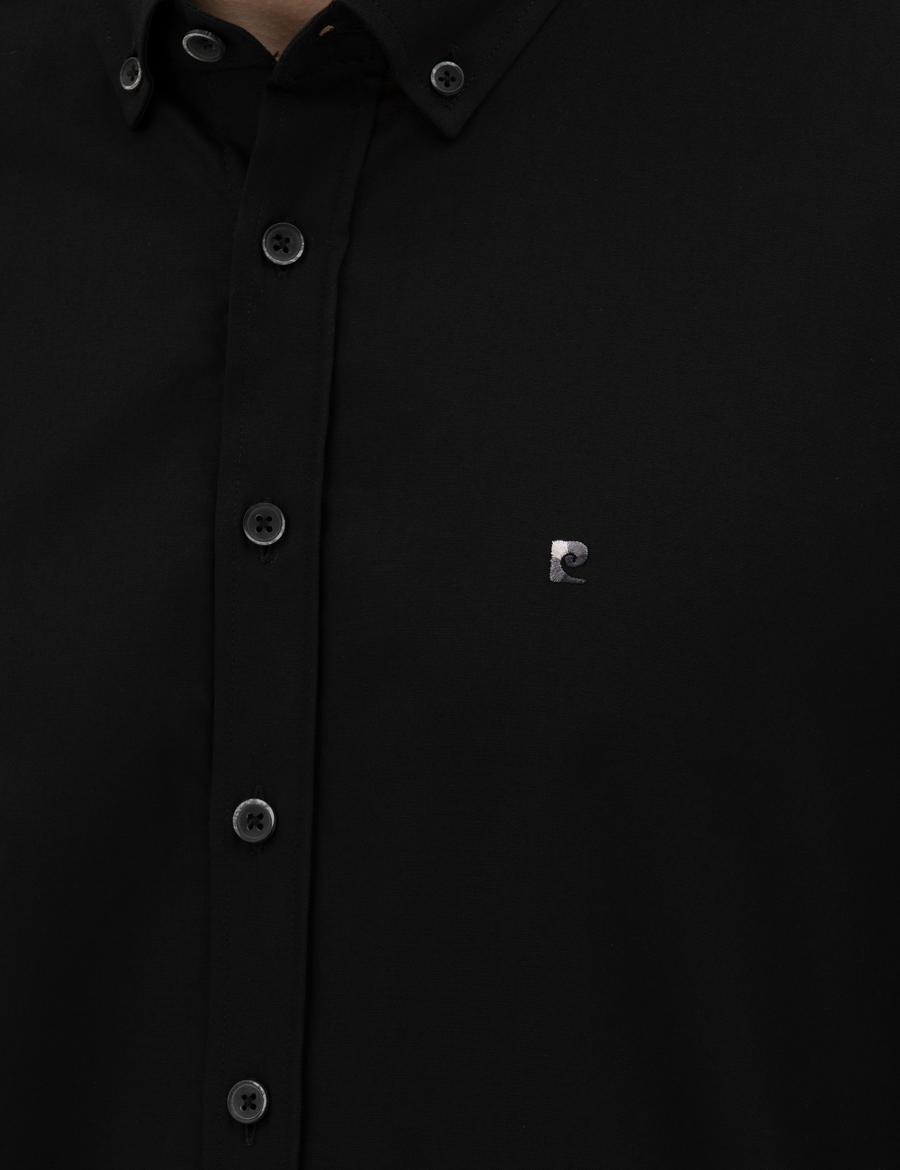 Siyah Slim Fit Uzun Kollu Gömlek