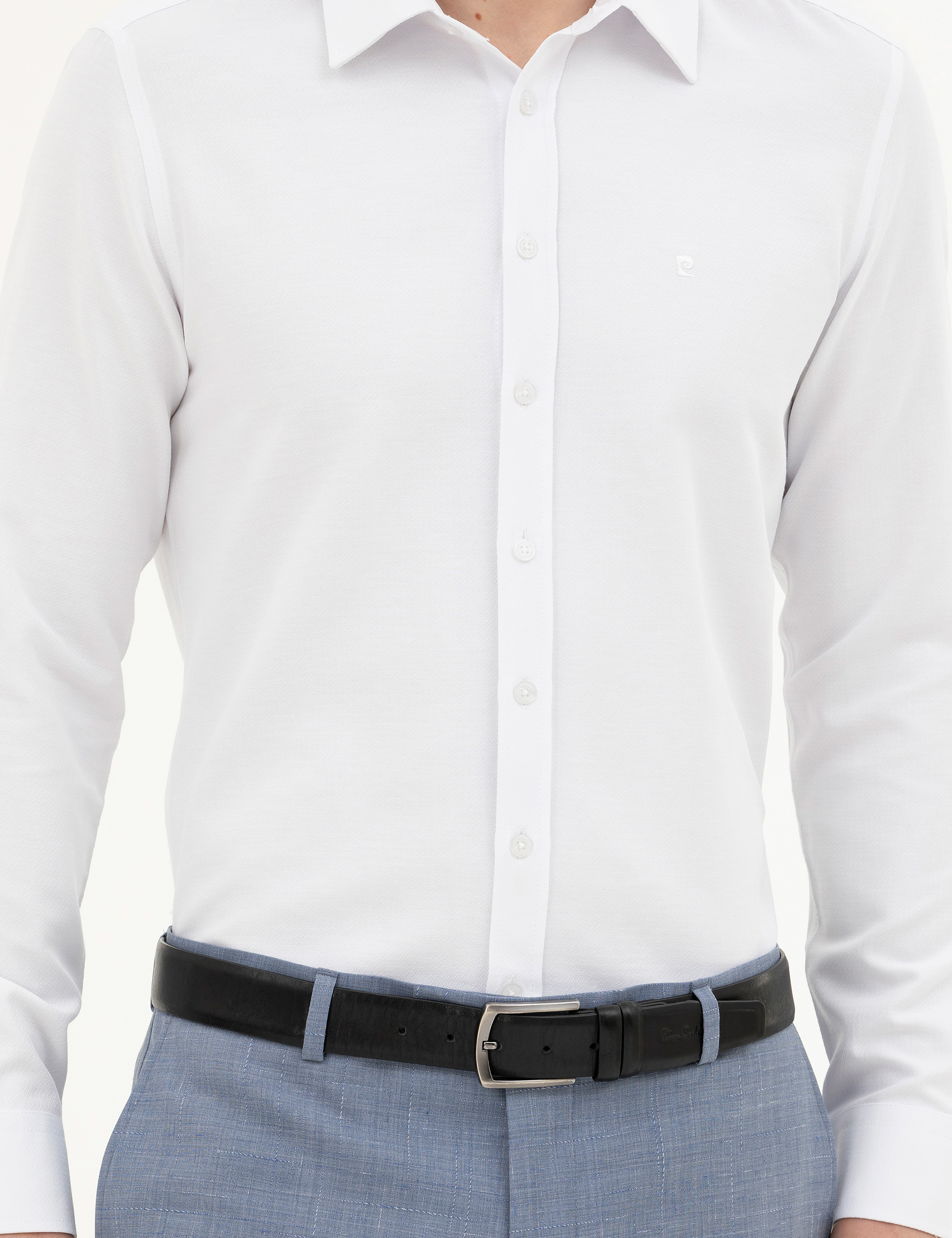 Beyaz Slim Fit Uzun Kollu Gömlek