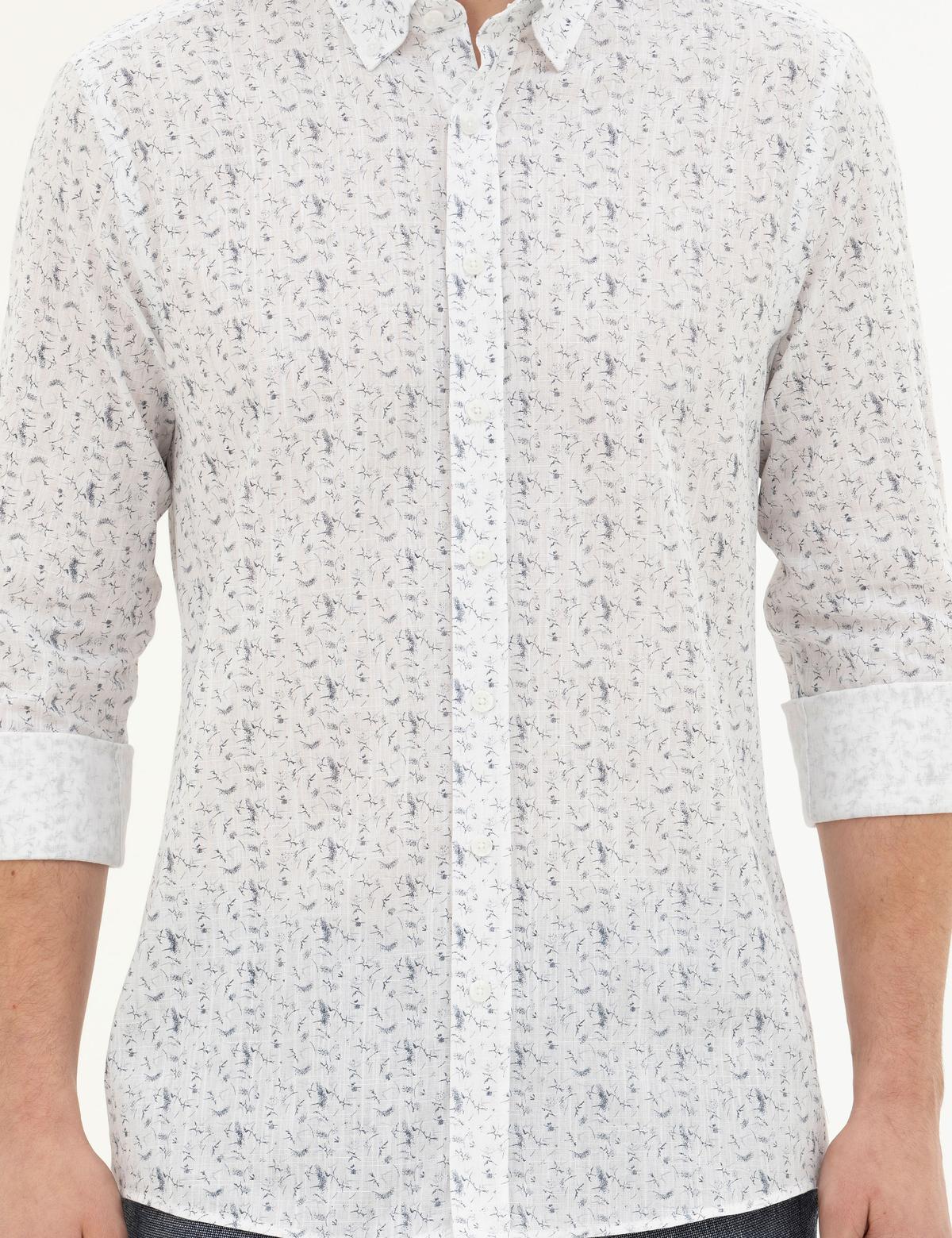 Lacivert Slim Fit Uzun Kollu Gömlek - 50284290002