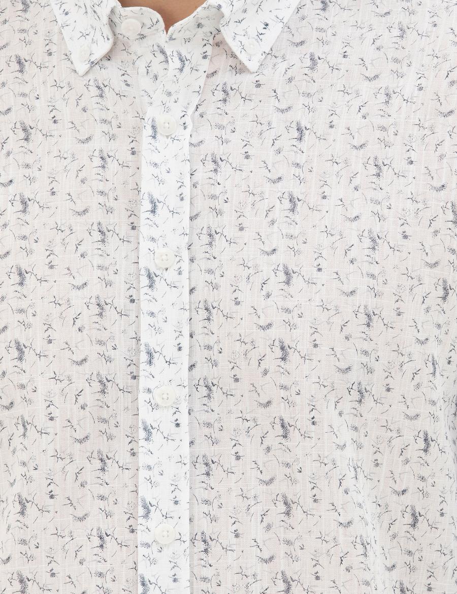 Lacivert Slim Fit Uzun Kollu Gömlek