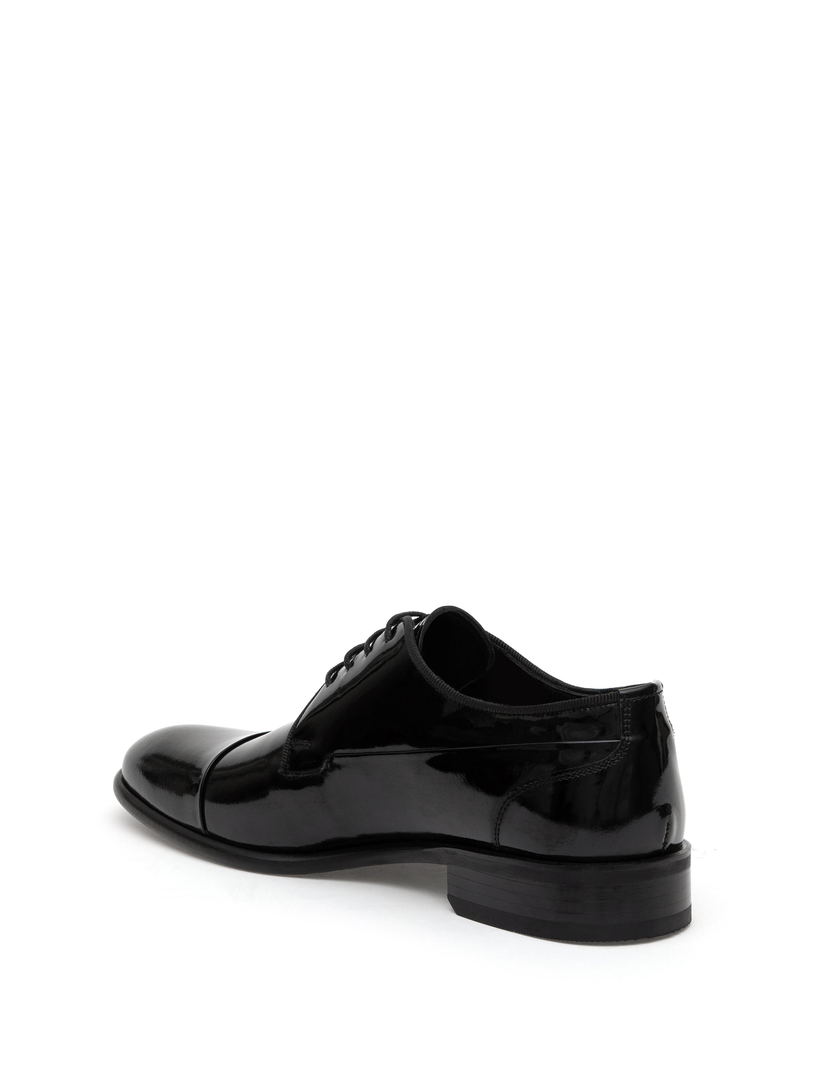 Siyah %100 Deri Damatlık Rugan Klasik Ayakkabı