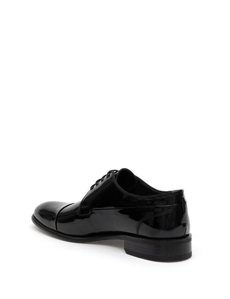 Siyah %100 Deri Damatlık Rugan Klasik Ayakkabı - 50287746002