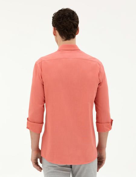 Pembe Slim Fit Uzun Kollu Gömlek - 50283343028