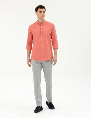 Pembe Slim Fit Uzun Kollu Gömlek